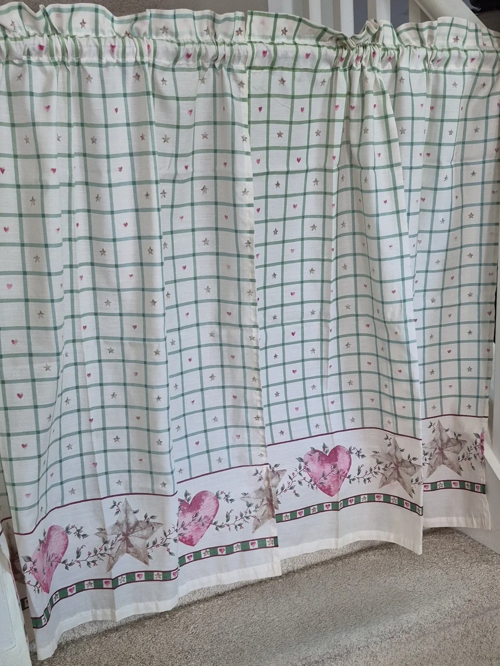 Two Hearts And Stars Curtain Panels 56x37